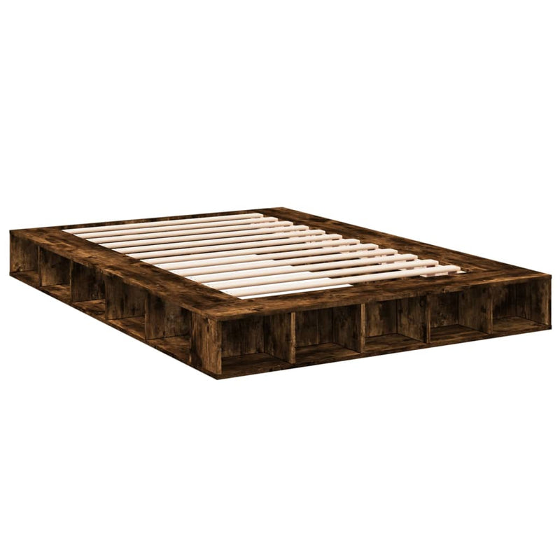 Bedframe bewerkt hout gerookt eikenkleurig 150x200 cm
