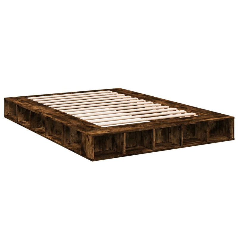 Bedframe bewerkt hout gerookt eikenkleurig 140x200 cm