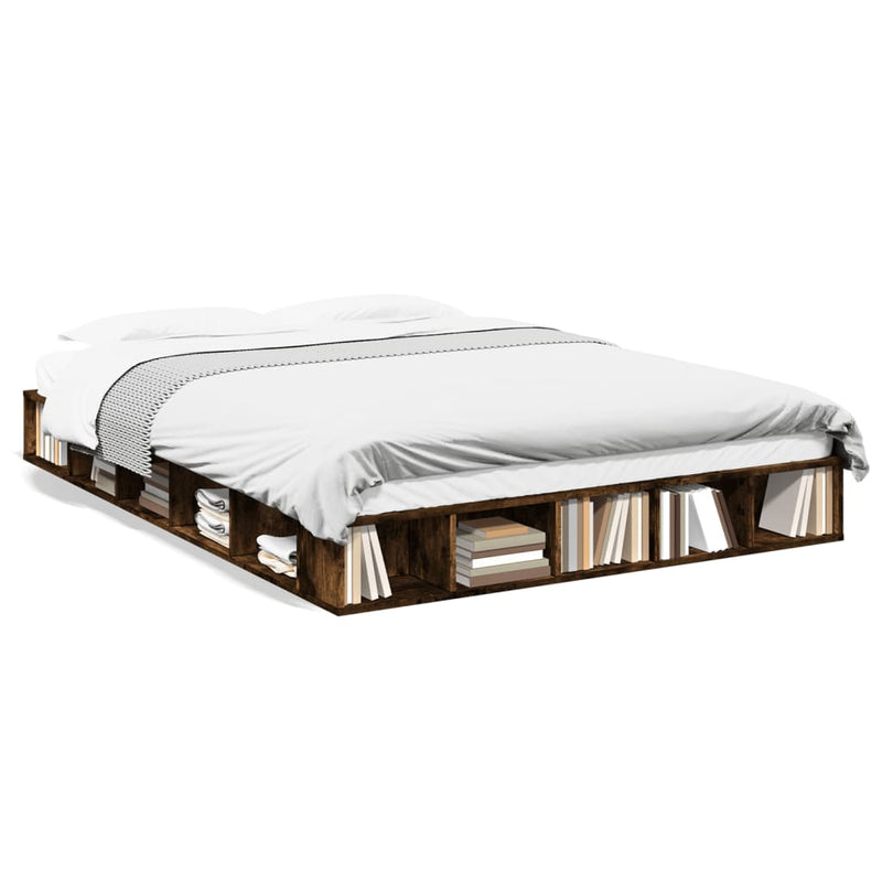 Bedframe bewerkt hout gerookt eikenkleurig 140x200 cm