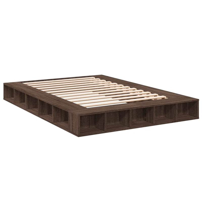Bedframe bewerkt hout bruin eikenkleur 140x200 cm