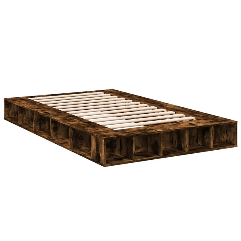 Bedframe bewerkt hout gerookt eikenkleurig 120x200 cm