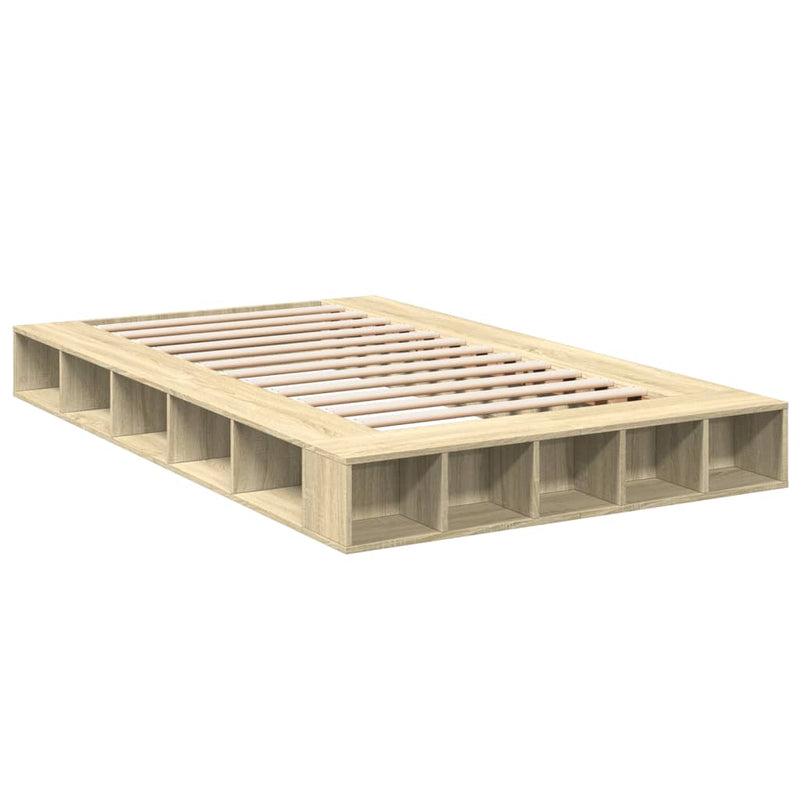 Bedframe bewerkt hout sonoma eikenkleurig 90x190 cm