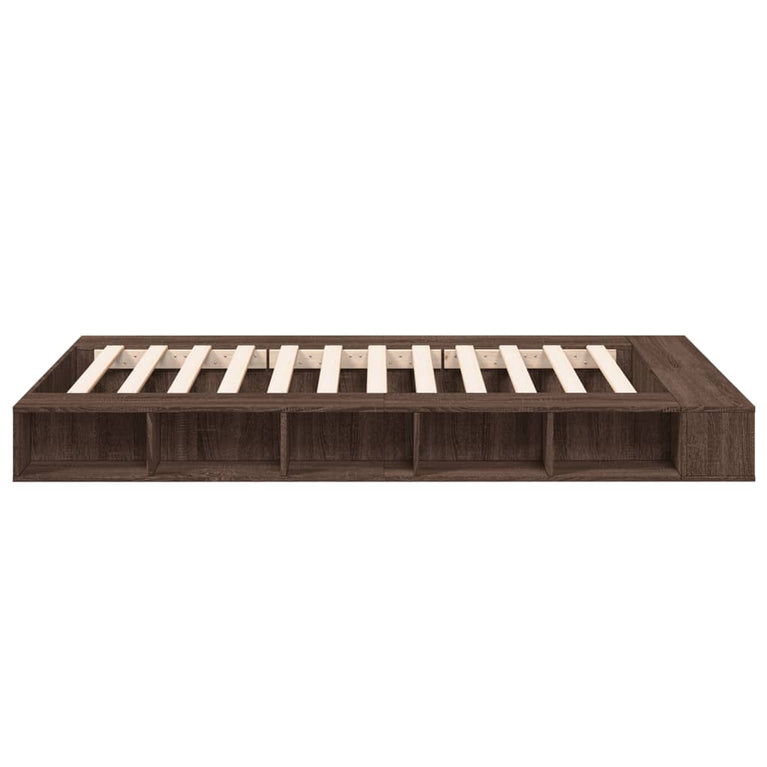 Bedframe bewerkt hout bruin eikenkleur 140x190 cm