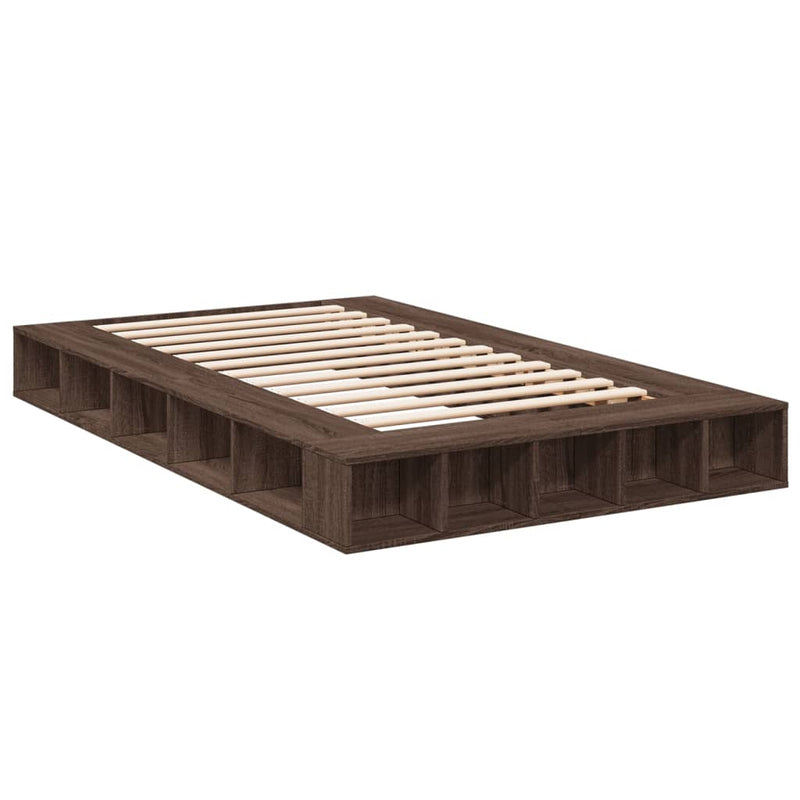 Bedframe bewerkt hout bruin eikenkleur 120x190 cm