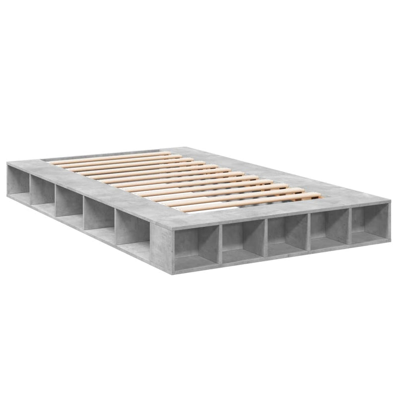 Bedframe bewerkt hout betongrijs 120x190 cm