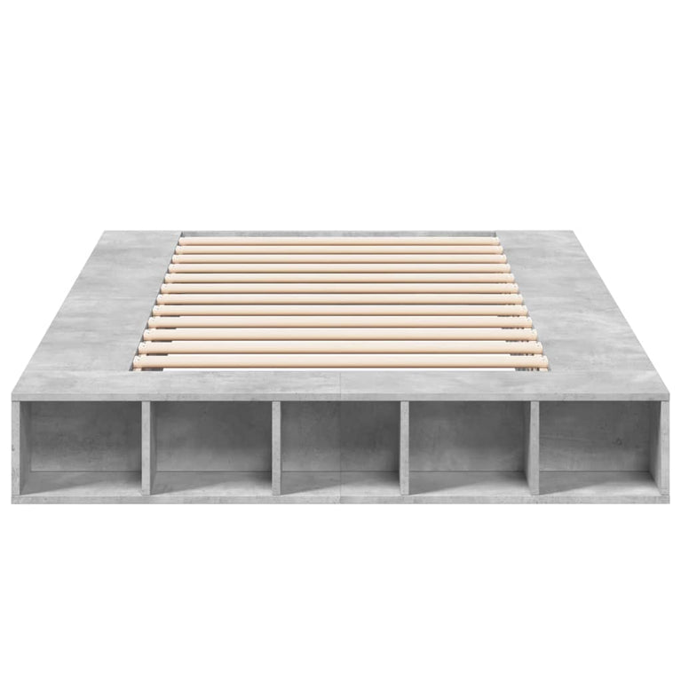 Bedframe bewerkt hout betongrijs 120x190 cm