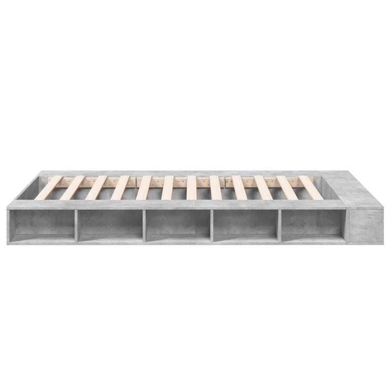 Bedframe bewerkt hout betongrijs 120x190 cm