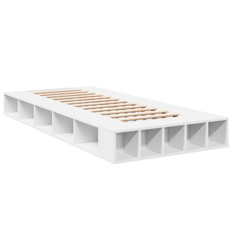 Bedframe bewerkt hout wit 100x200 cm