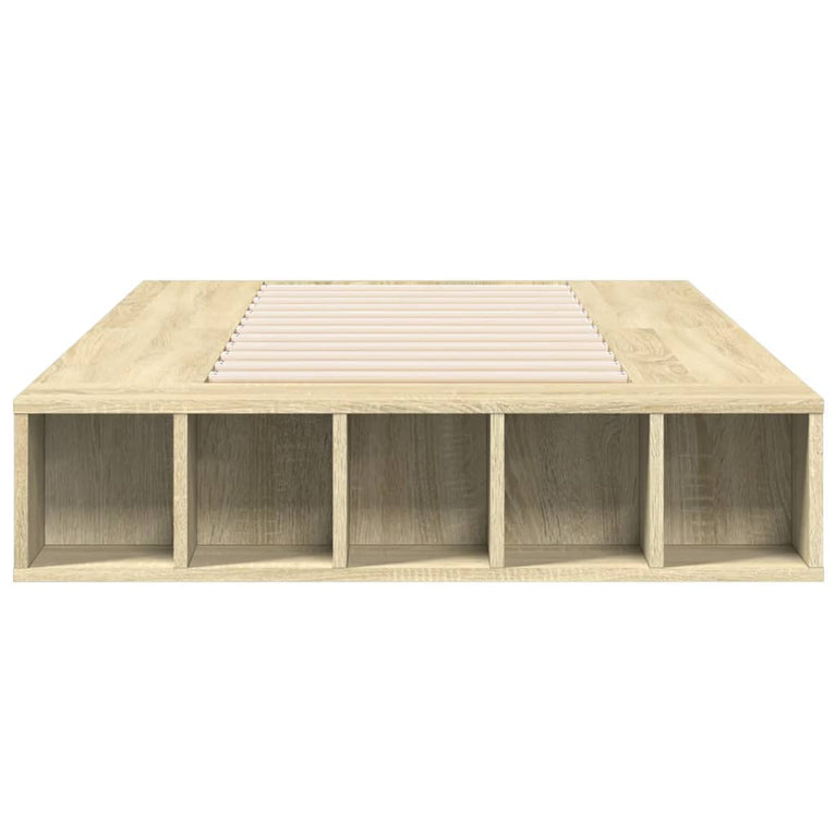 Bedframe bewerkt hout sonoma eikenkleurig 100x200 cm