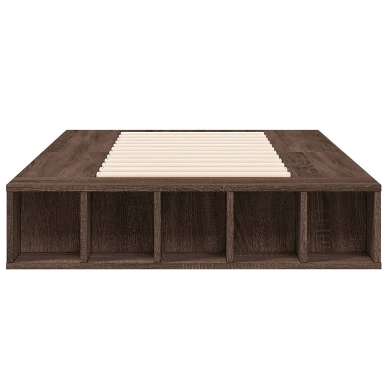Bedframe bewerkt hout bruin eikenkleur 100x200 cm