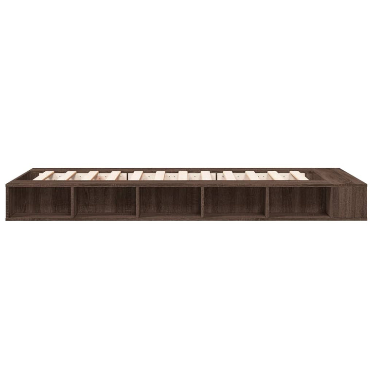 Bedframe bewerkt hout bruin eikenkleur 100x200 cm