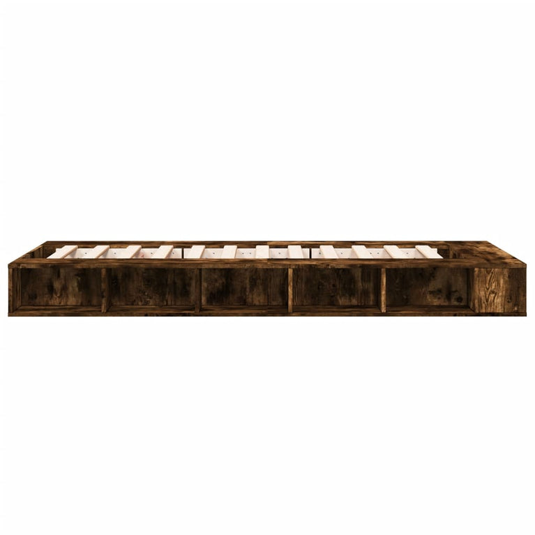 Bedframe bewerkt hout gerookt eikenkleurig 90x200 cm