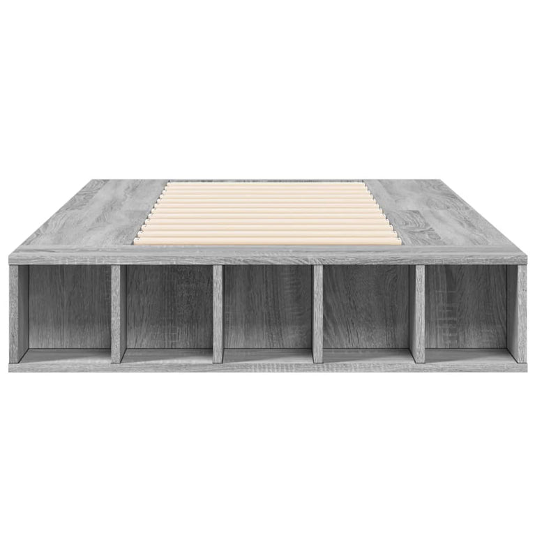 Bedframe bewerkt hout grijs sonoma eikenkleurig 90x200 cm