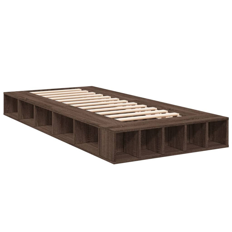 Bedframe bewerkt hout bruin eikenkleur 90x200 cm