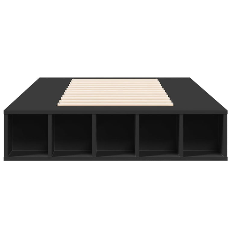 Bedframe bewerkt hout zwart 90x190 cm