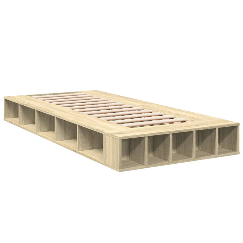 Bedframe bewerkt hout sonoma eikenkleurig 90x190 cm
