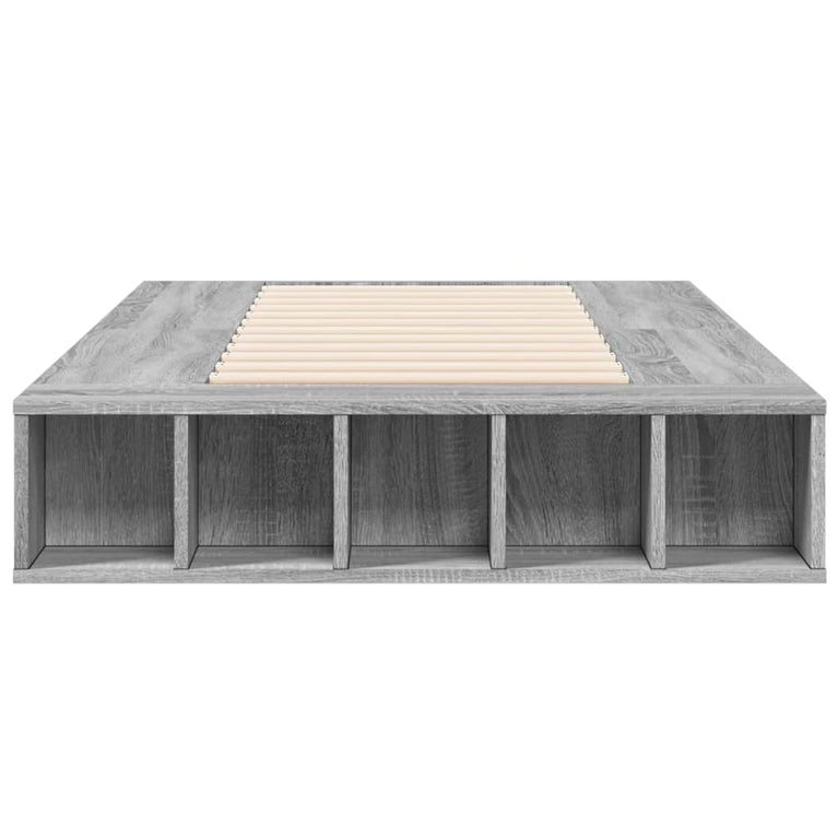 Bedframe bewerkt hout grijs sonoma eikenkleurig 90x190 cm