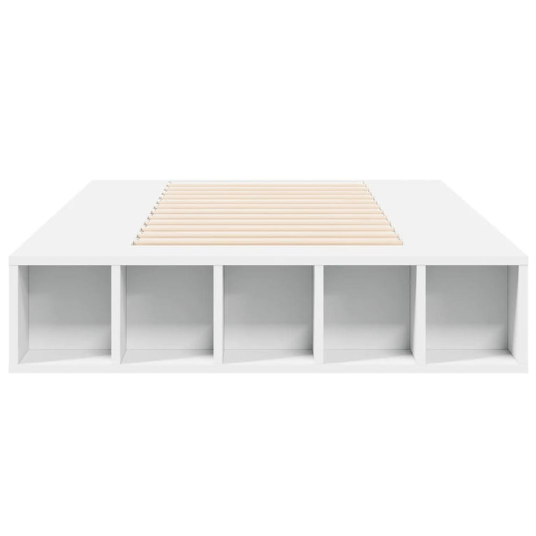 Bedframe bewerkt hout wit 75x190 cm