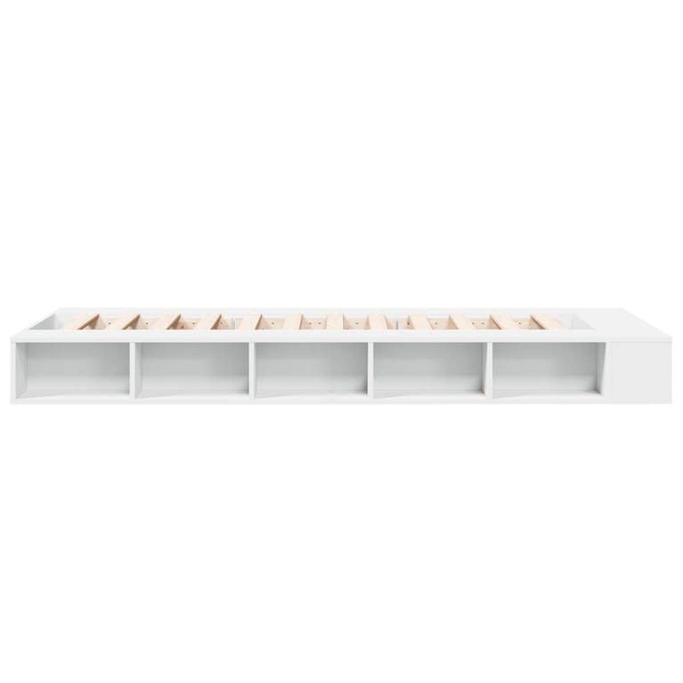 Bedframe bewerkt hout wit 75x190 cm