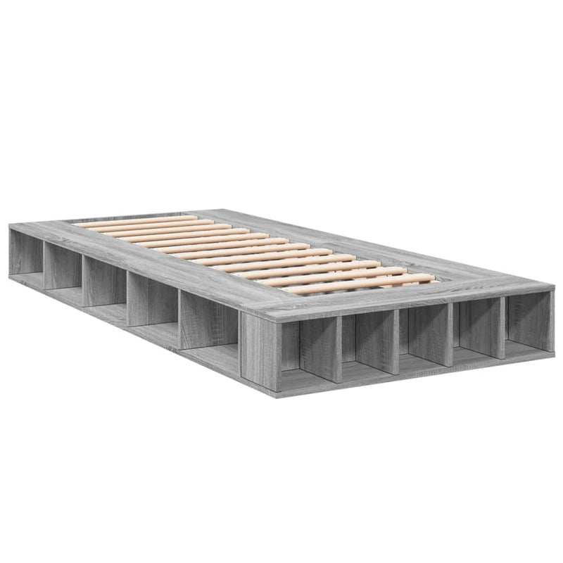 Bedframe bewerkt hout grijs sonoma eikenkleurig 75x190 cm