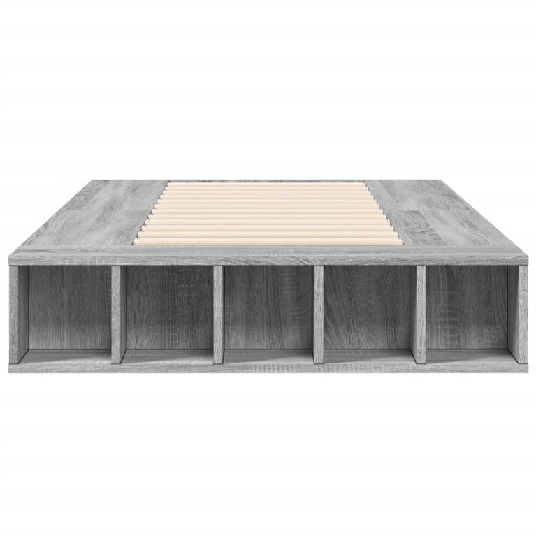 Bedframe bewerkt hout grijs sonoma eikenkleurig 75x190 cm