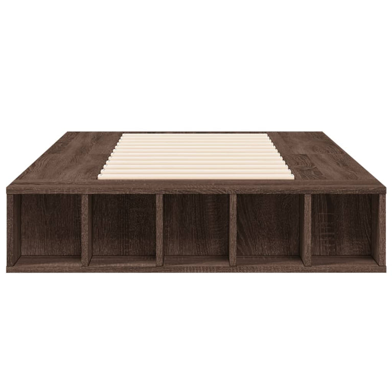 Bedframe bewerkt hout bruin eikenkleur 75x190 cm