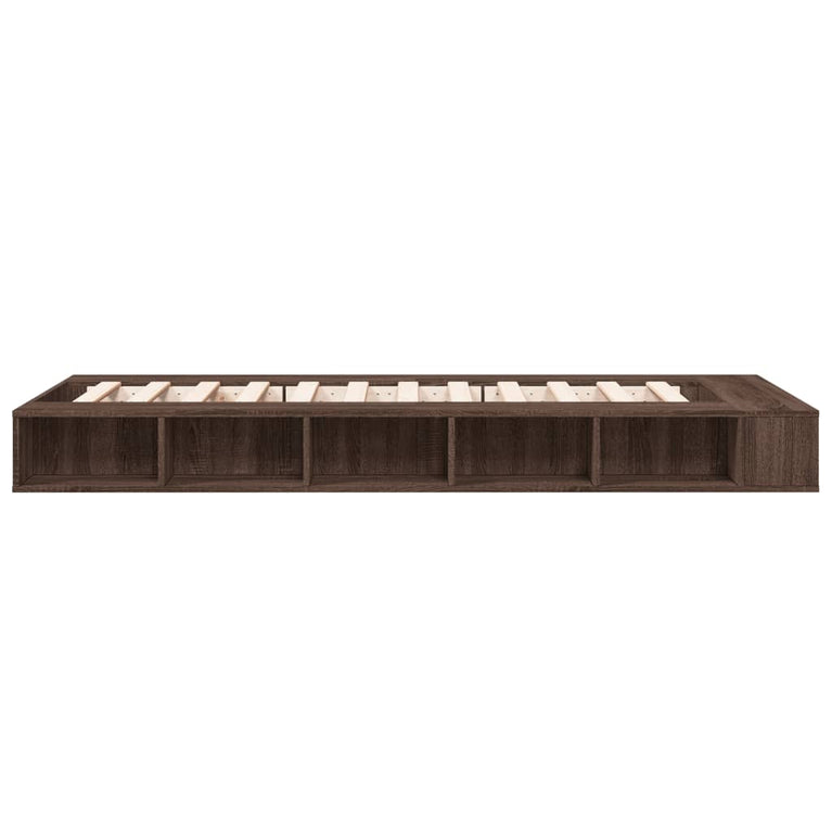 Bedframe bewerkt hout bruin eikenkleur 75x190 cm