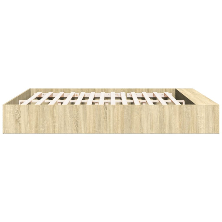 Bedframe bewerkt hout sonoma eikenkleurig 200x200 cm