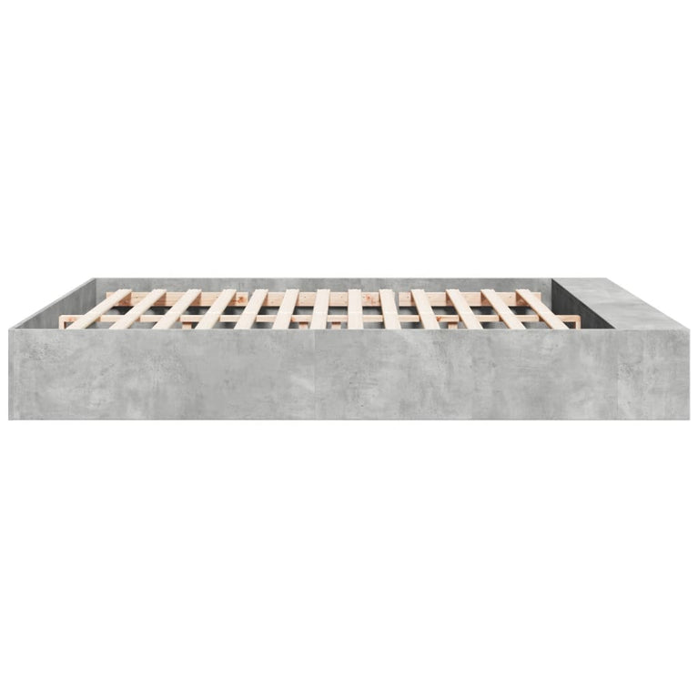 Bedframe bewerkt hout betongrijs 200x200 cm