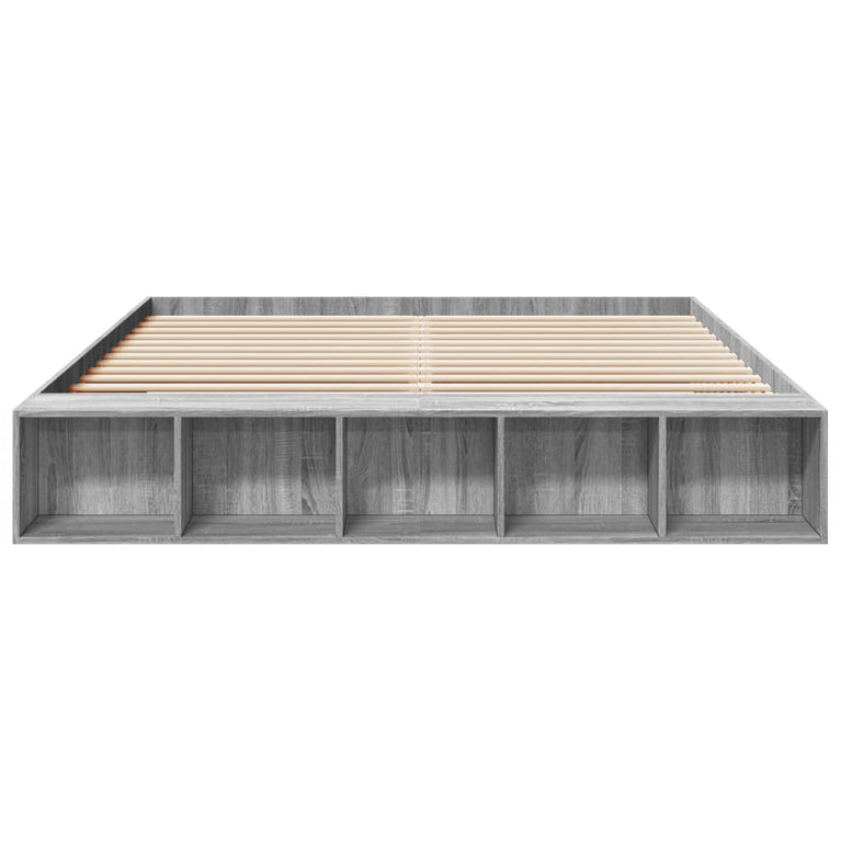 Bedframe bewerkt hout grijs sonoma eikenkleurig 200x200 cm