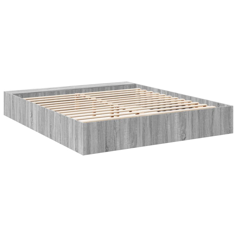 Bedframe bewerkt hout grijs sonoma eikenkleurig 200x200 cm