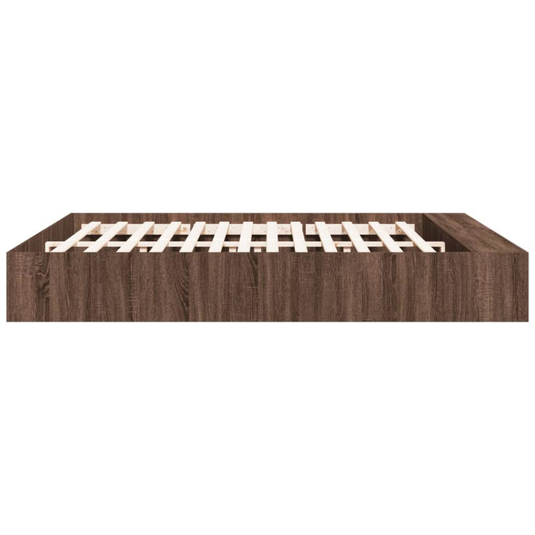 Bedframe bewerkt hout bruin eikenkleur 200x200 cm
