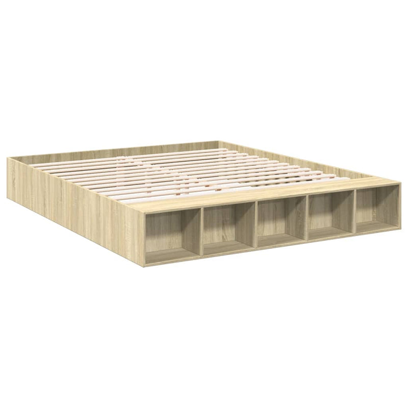 Bedframe bewerkt hout sonoma eikenkleurig 180x200 cm