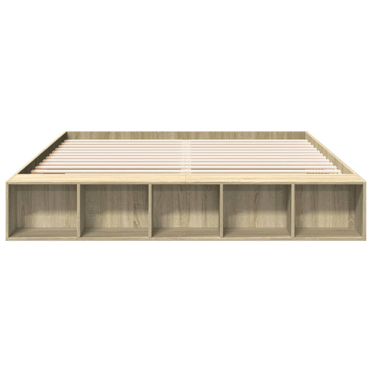 Bedframe bewerkt hout sonoma eikenkleurig 180x200 cm