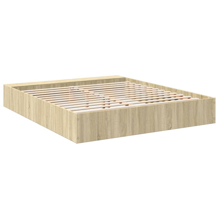 Bedframe bewerkt hout sonoma eikenkleurig 180x200 cm