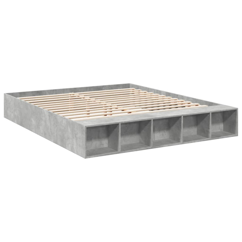 Bedframe bewerkt hout betongrijs 180x200 cm