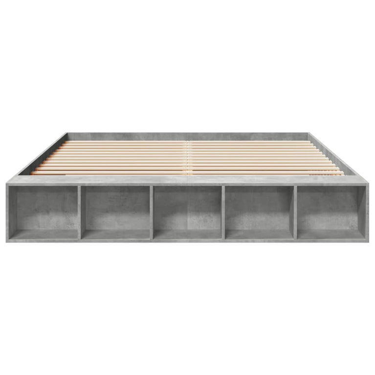 Bedframe bewerkt hout betongrijs 180x200 cm