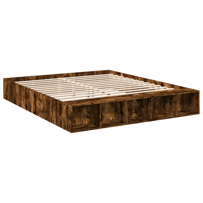 Bedframe bewerkt hout gerookt eikenkleurig 180x200 cm