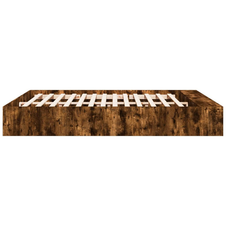 Bedframe bewerkt hout gerookt eikenkleurig 180x200 cm