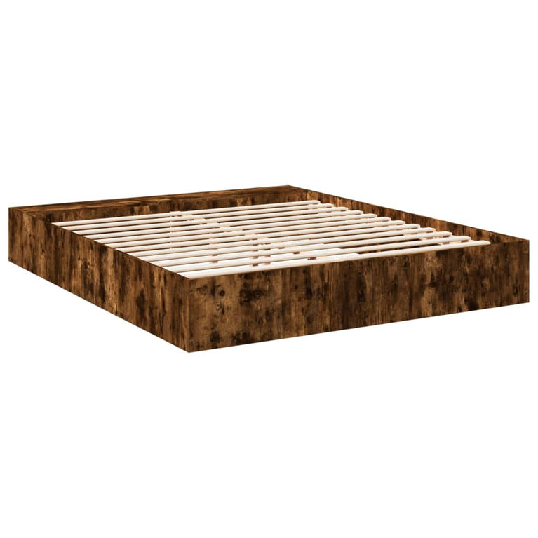 Bedframe bewerkt hout gerookt eikenkleurig 180x200 cm