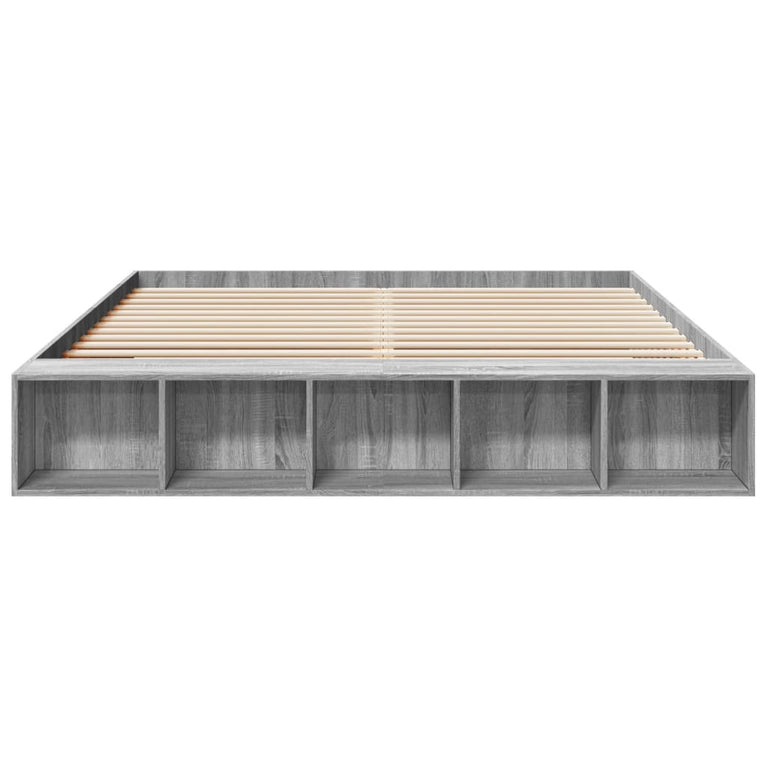 Bedframe bewerkt hout grijs sonoma eikenkleurig 180x200 cm