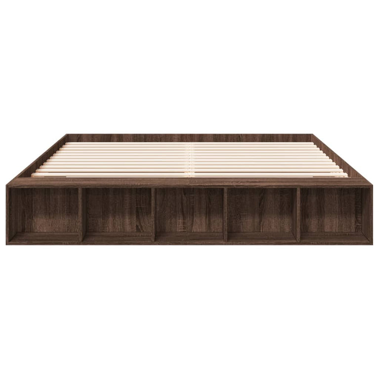 Bedframe bewerkt hout bruin eikenkleur 180x200 cm