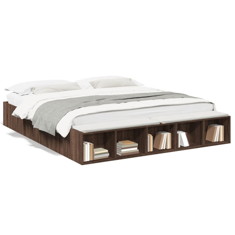 Bedframe bewerkt hout bruin eikenkleur 180x200 cm