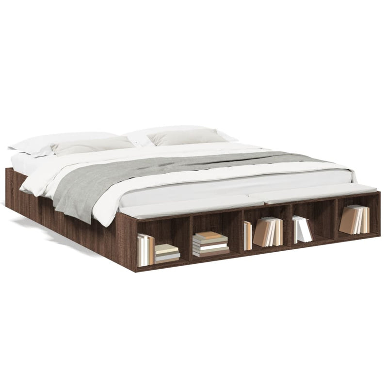 Bedframe bewerkt hout bruin eikenkleur 180x200 cm