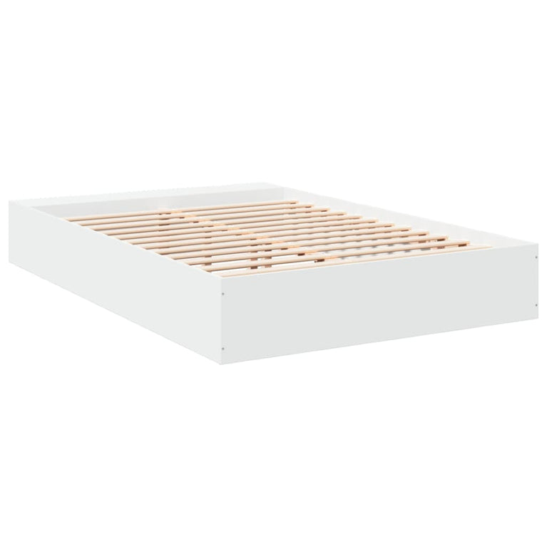 Bedframe bewerkt hout wit 160x200 cm