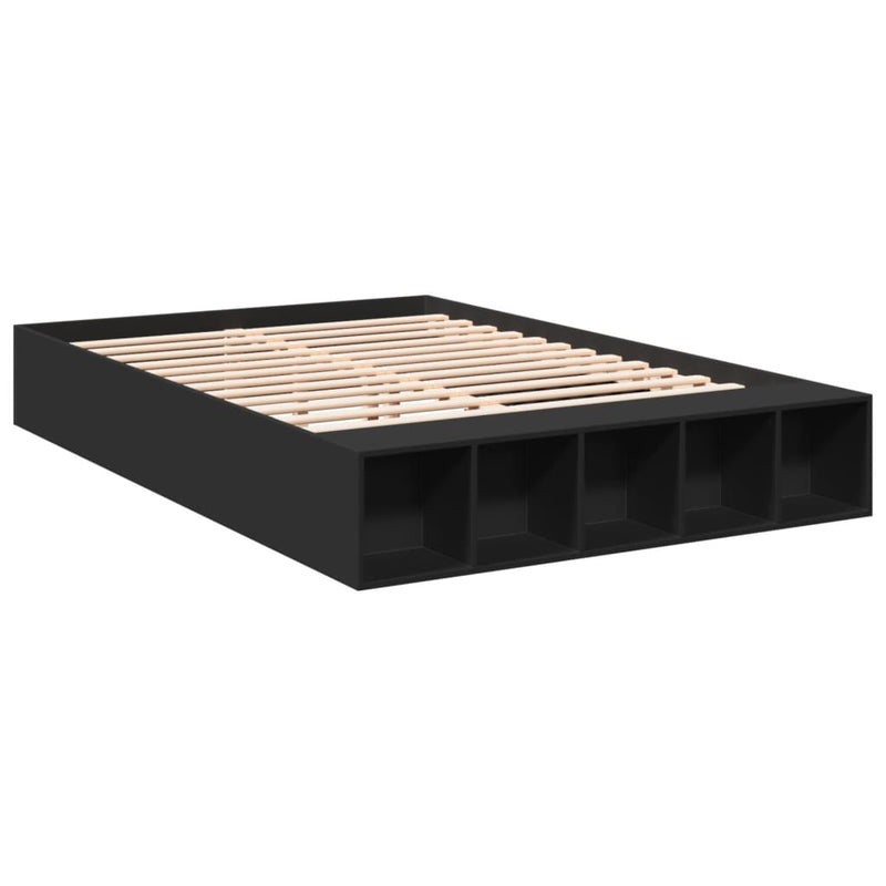 Bedframe bewerkt hout zwart 160x200 cm