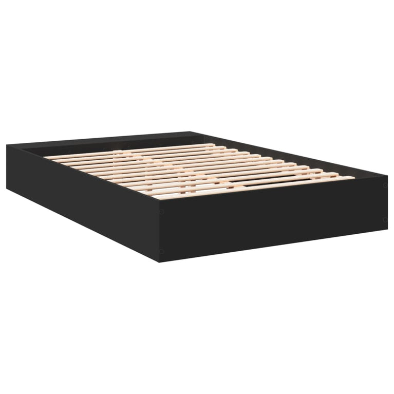 Bedframe bewerkt hout zwart 160x200 cm