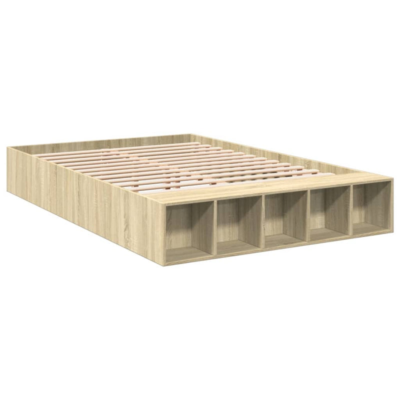Bedframe bewerkt hout sonoma eikenkleurig 160x200 cm