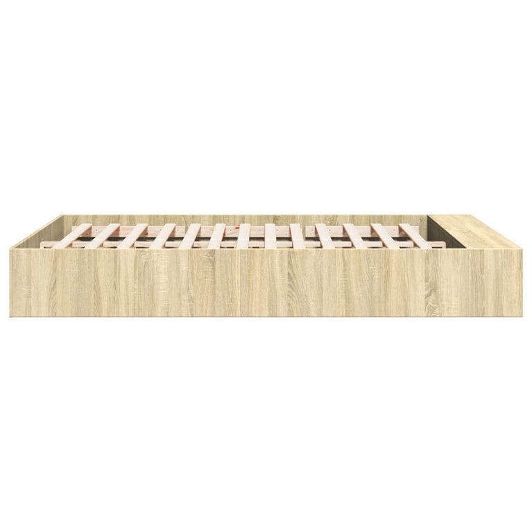 Bedframe bewerkt hout sonoma eikenkleurig 160x200 cm