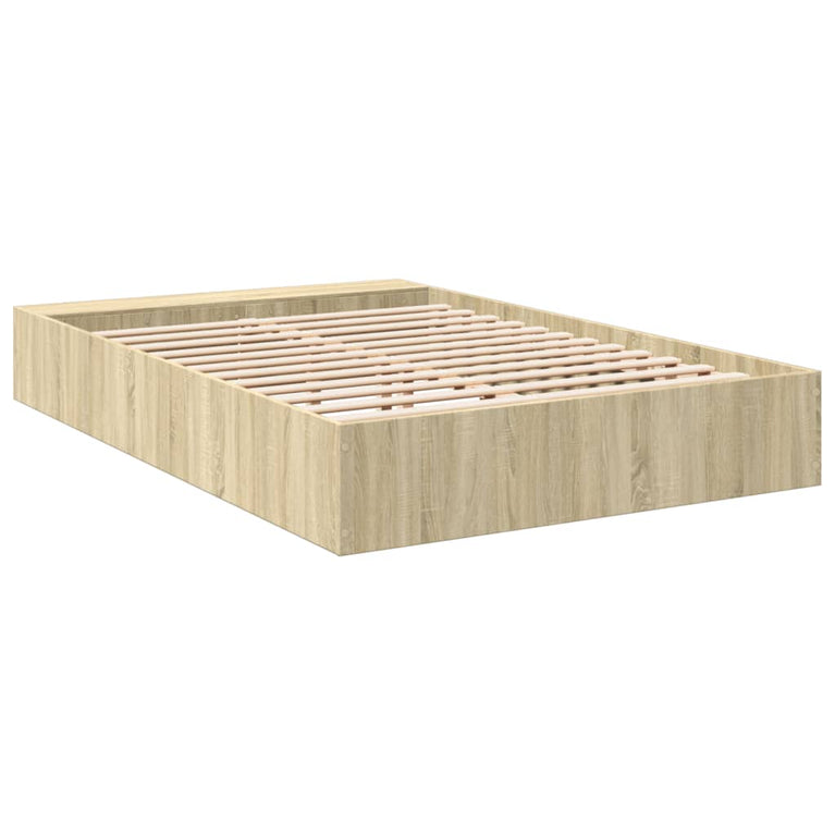 Bedframe bewerkt hout sonoma eikenkleurig 160x200 cm